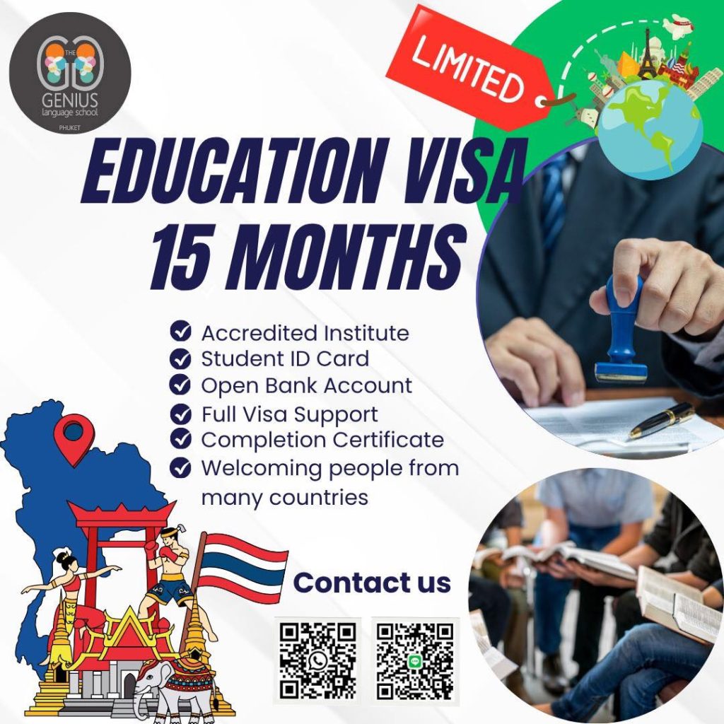 poster 15 month education ed visa patong chalong phuket