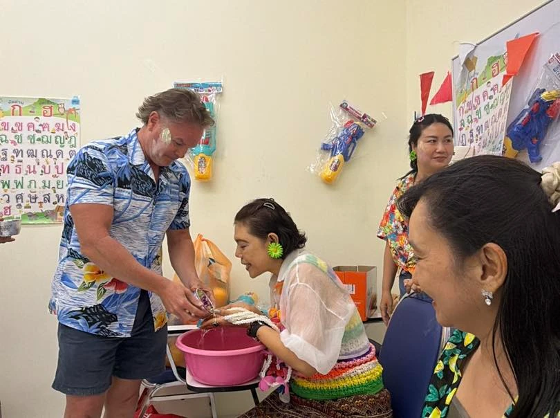 Songkran tradition at The Genius Language School
