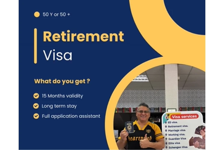Retirement visa featured image - The genius language school poster details